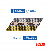 Реечные гвозди для нейлера ершеные без покрытия Toua D34 90 мм